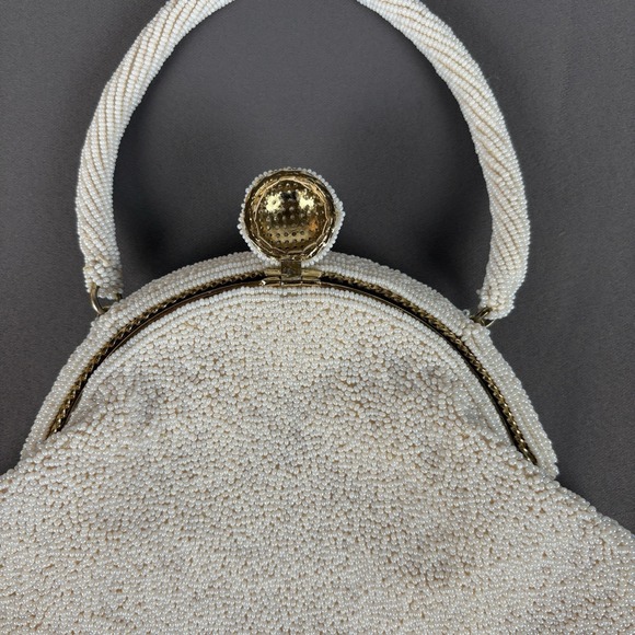 👜 Vintage Hand Made Pearl Handbag Hong Kong – Old Money Unique One Of A Kind - Picture 4 of 11